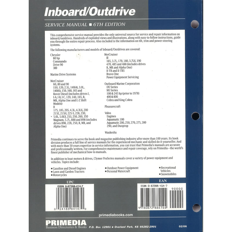 Proseries Inboard Outdrive Service Repair Manual,Used