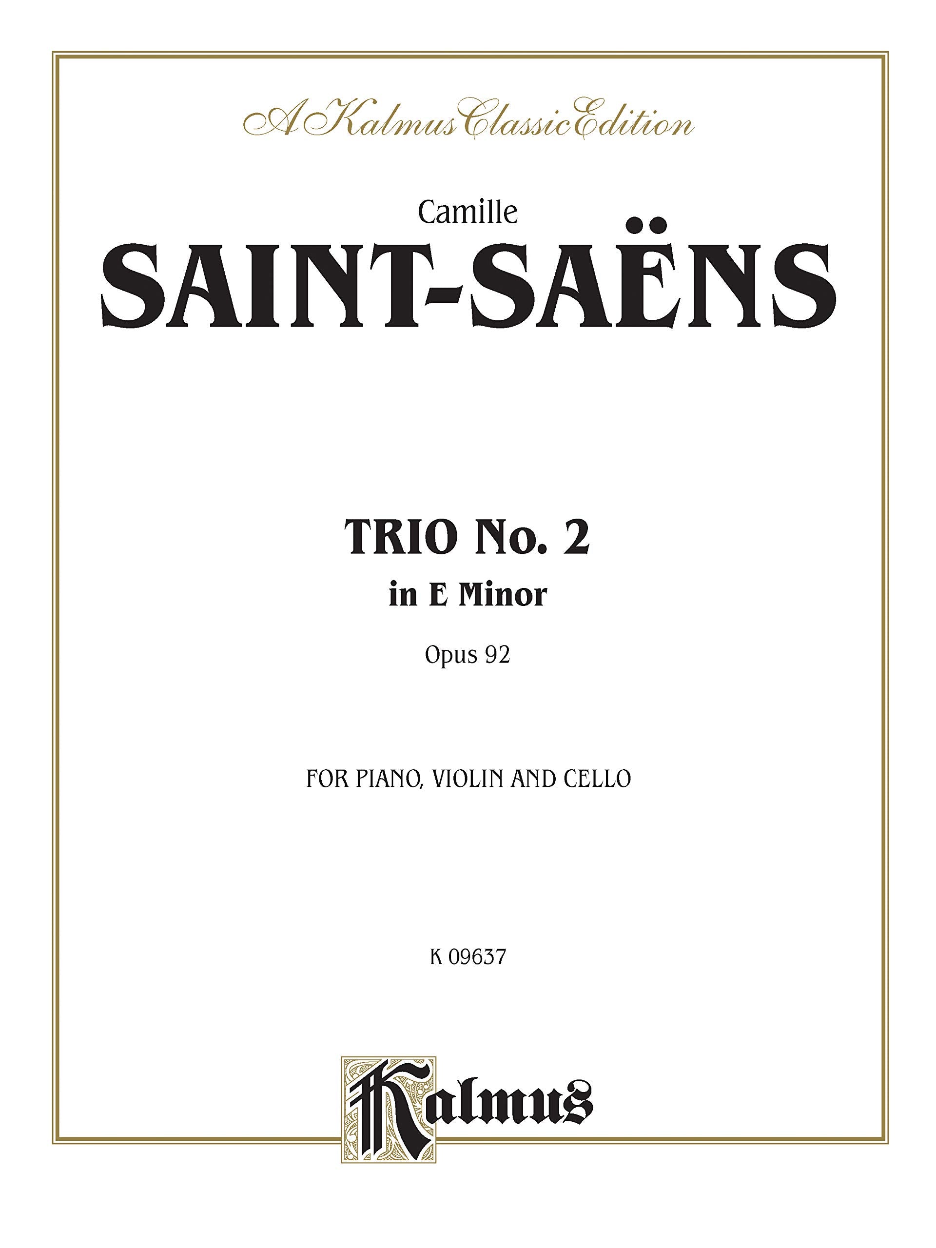 Trio No. 2, Op. 92 (Kalmus Edition),Used