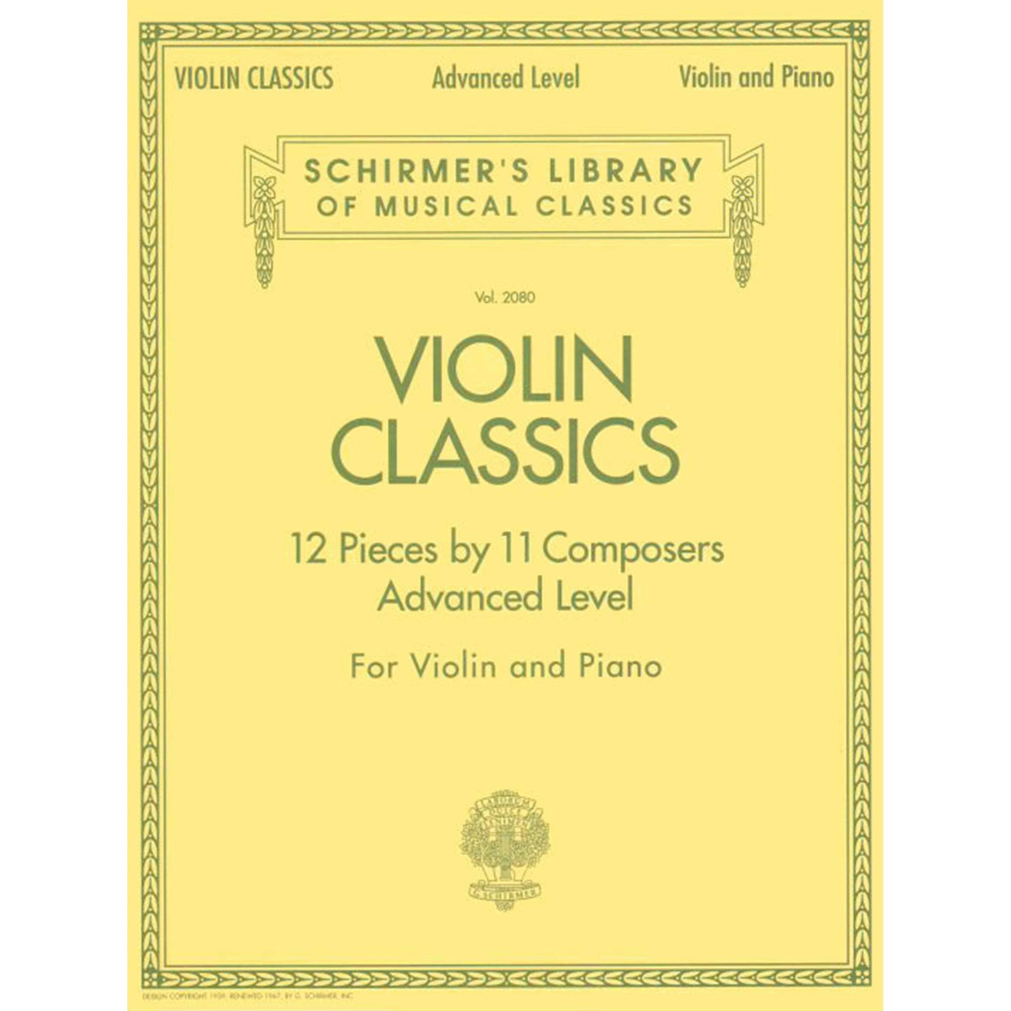Violin Classics: Schirmer Library of Classics Volume 2080 Advanced Level,Used