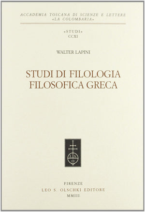 STUDI DI FILOLOGIA FILOSOFICA GRECA,Used