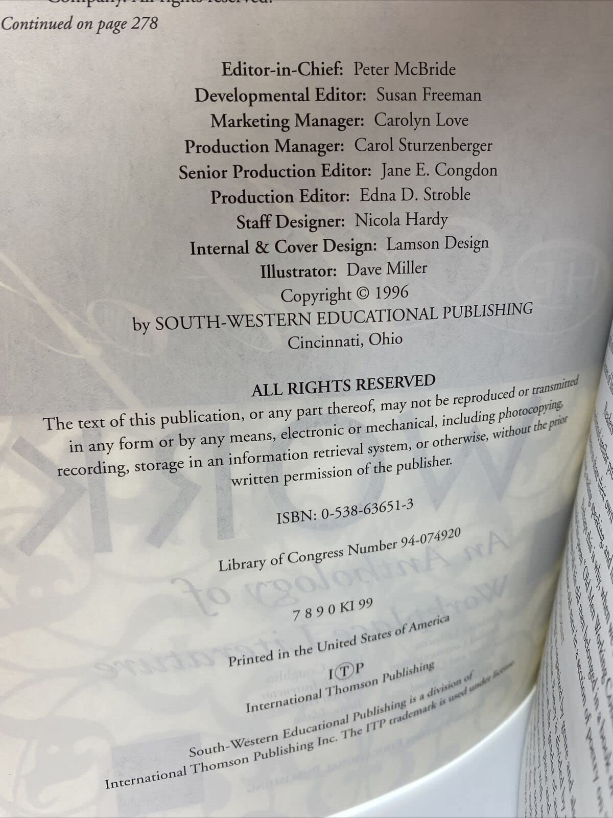 The Art Of Work : An Anthology of Workplace Literature,Used