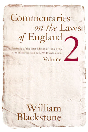 Commentaries on the Laws of England Vol.2,New