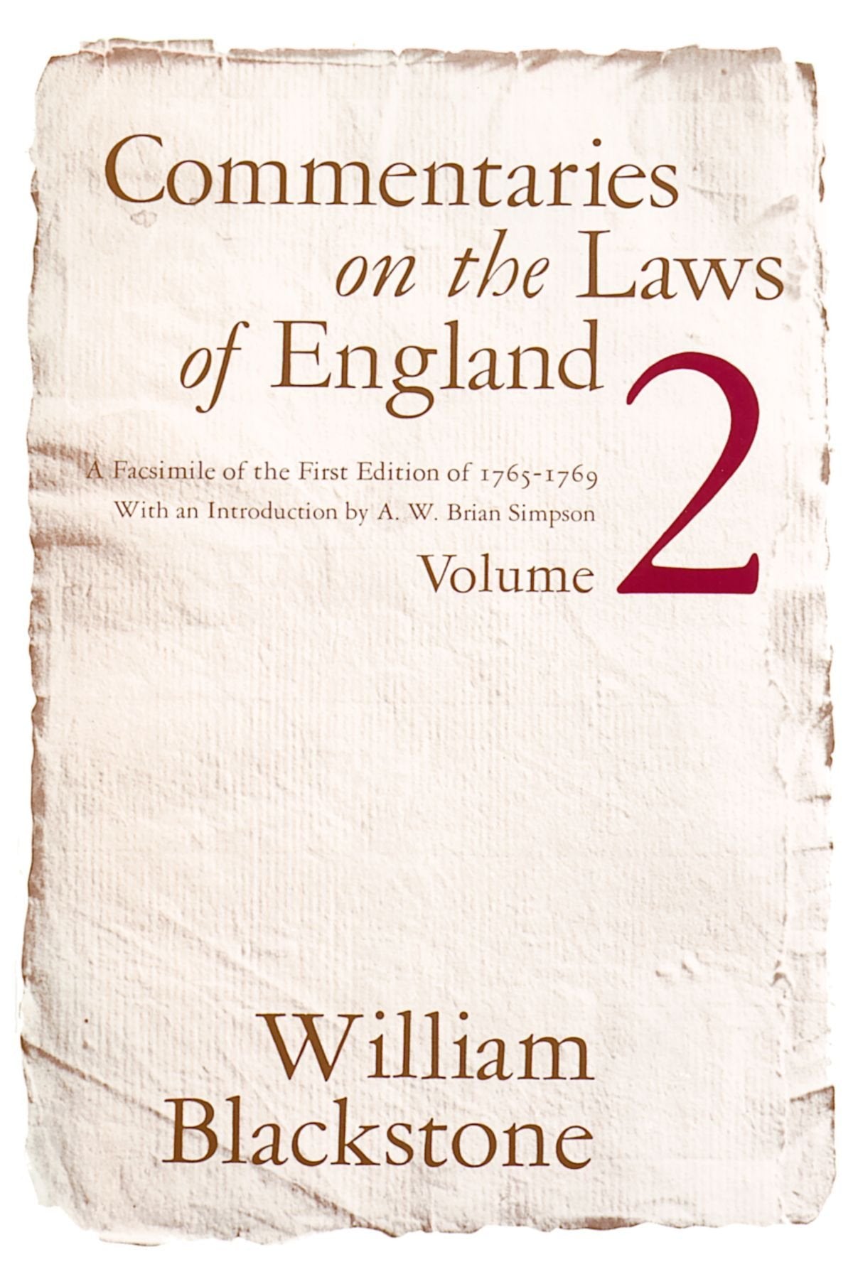 Commentaries on the Laws of England Vol.2,Used