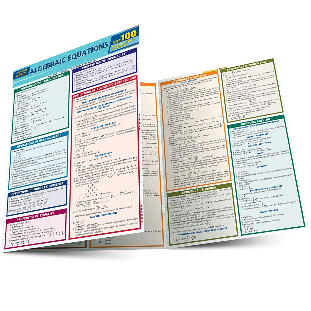 Algebraic Equations Quizzer (Quick Study Quizzer),New