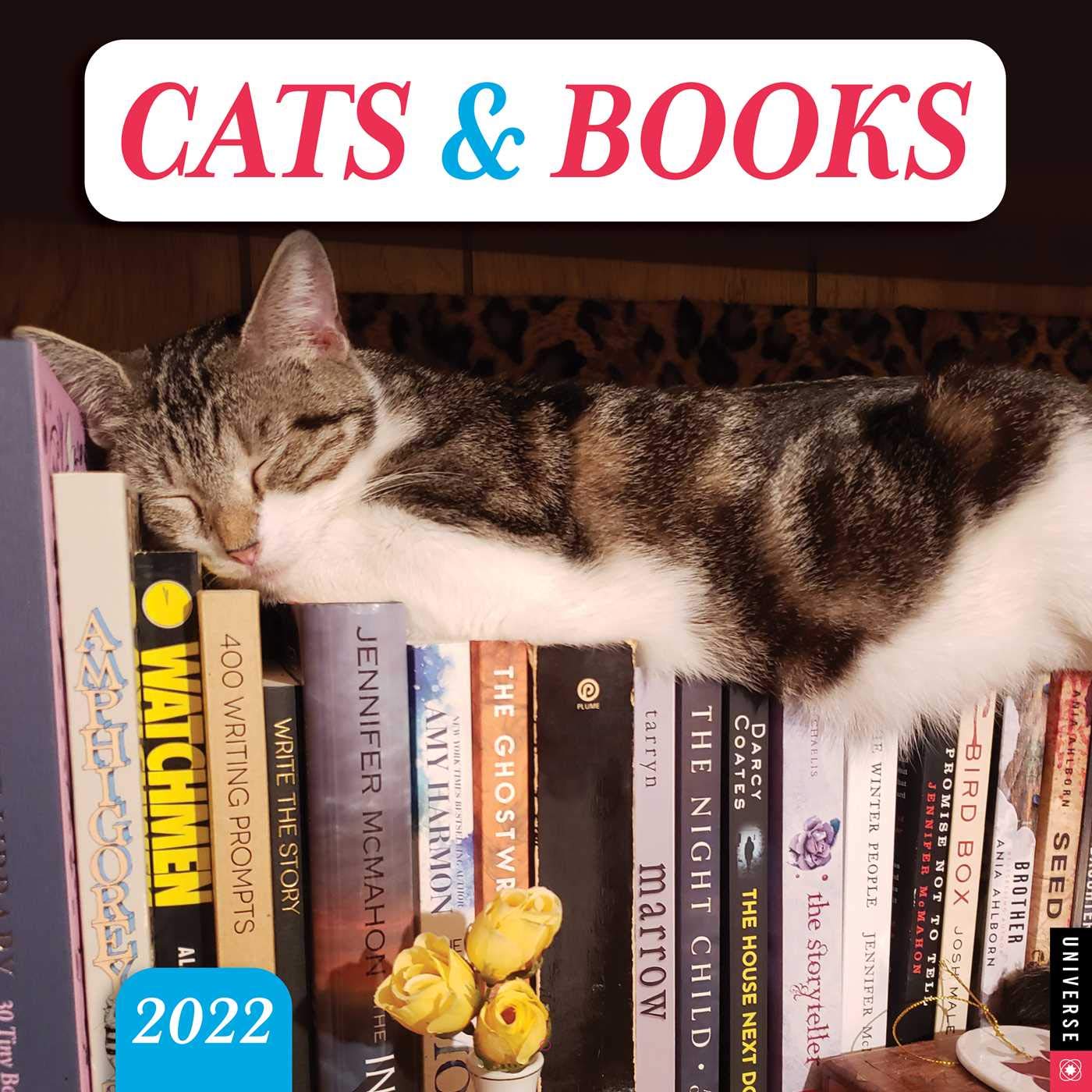 Cats & Books 2022 Wall Calendar,New