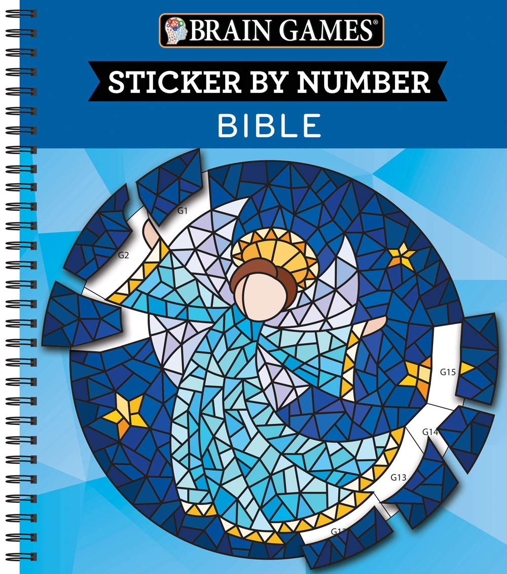 Brain Games  Sticker by Number: Bible (28 Images to Sticker),Used