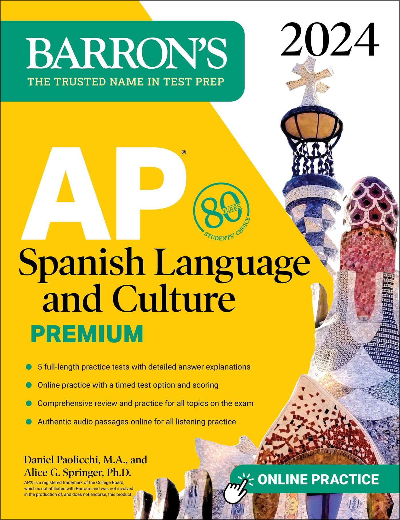 Ap Spanish Language And Culture Premium, 2024: 5 Practice Tests + Comprehensive Review + Online Practice (Barron'S Ap Prep),Used