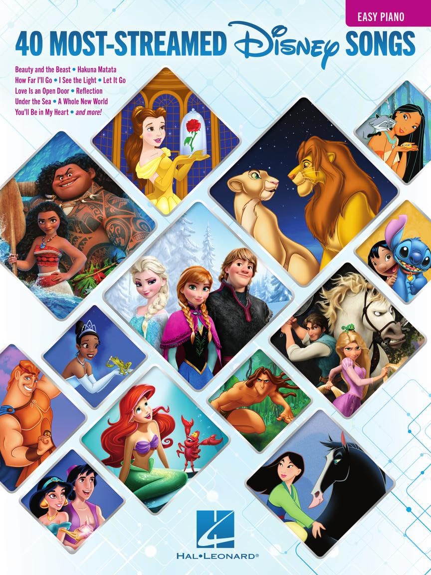 The 40 Moststreamed Disney Songs: Easy Disney Piano Sheet Music Songbook For Beginners