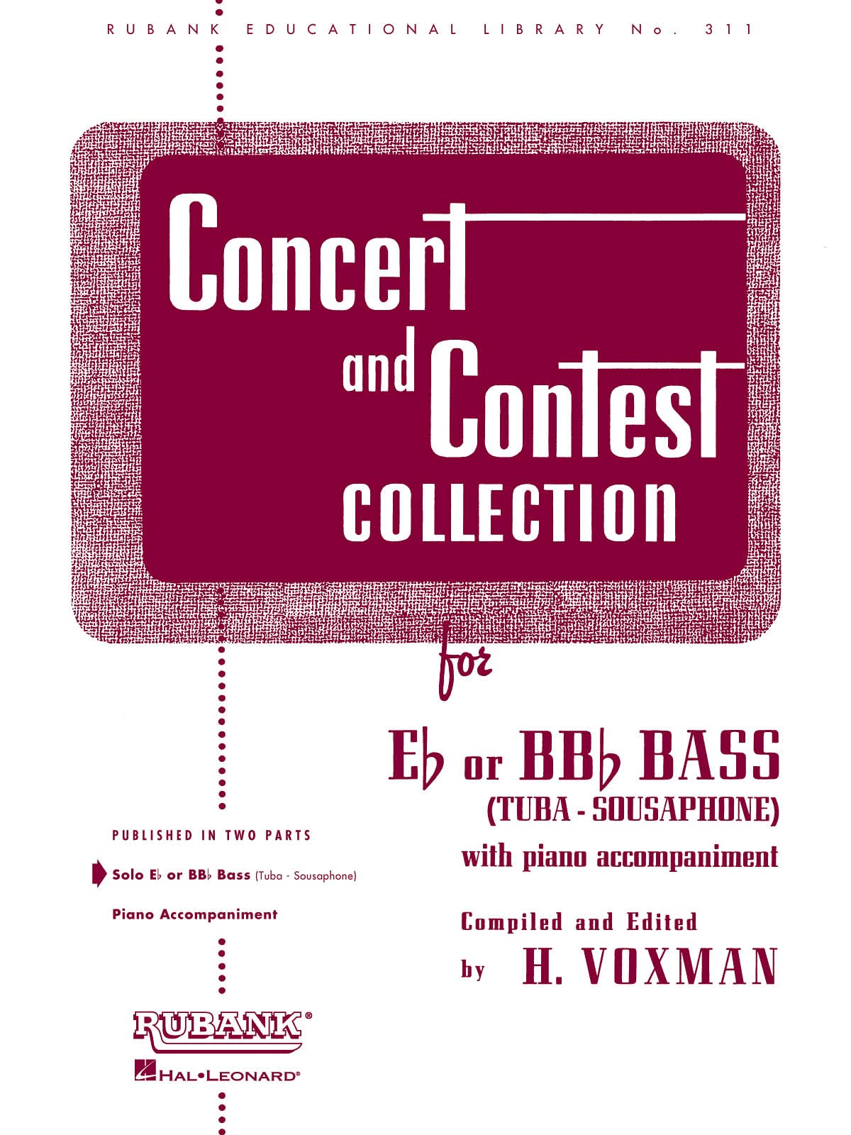 Concert and Contest Collection for Bass/Tuba (B.C.): Solo Book Only (Rubank Educational Librabry, 311),Used