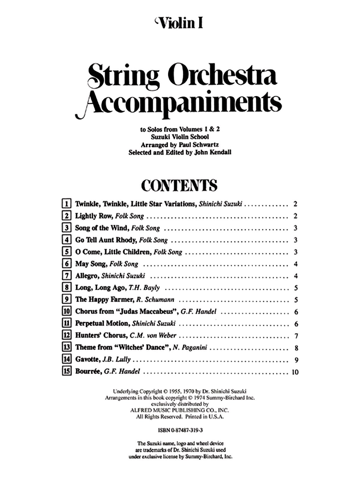 String Orchestra Accompaniments To Solos From Volumes 1 & 2: Violin 1,New
