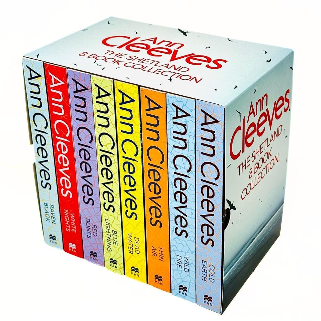 Ann Cleeves Shetland Series 8 Books Collection Set (Raven Black, White Nights, Red Bones, Blue Lightning, Dead Water, Thin Air,