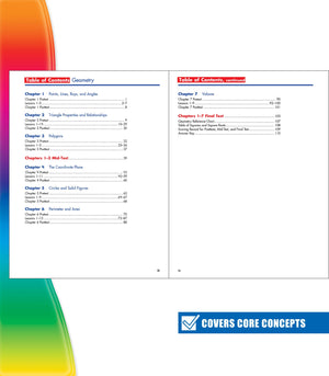 Spectrum Grades 68 Geometry Math Workbook, Mathematics Book for Kids Ages 11 to 14 Covering Geometric Shapes, Perimeter, Area, ,Used