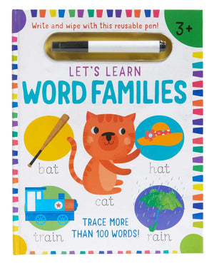 Let's Learn: Word Families (Write and Wipe): (Early Reading Skills, Letter Writing Workbook, Pen Control),Used