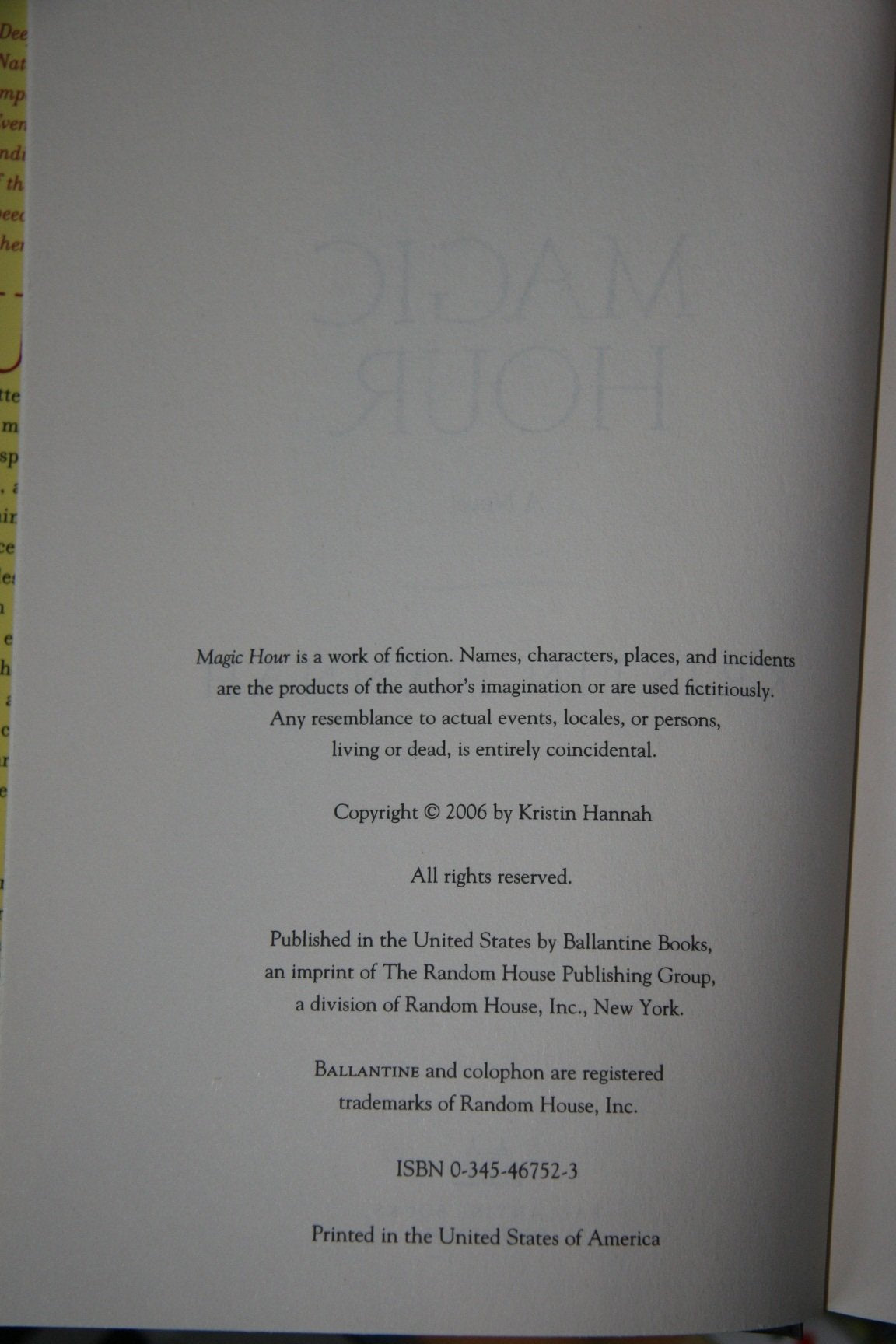 Magic Hour: A Novel,New