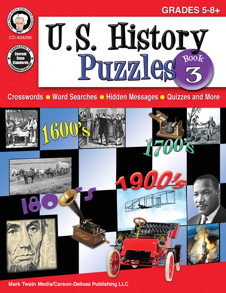 Mark Twain  U.S. History Puzzles, Book 3, Grades 5  8,Used