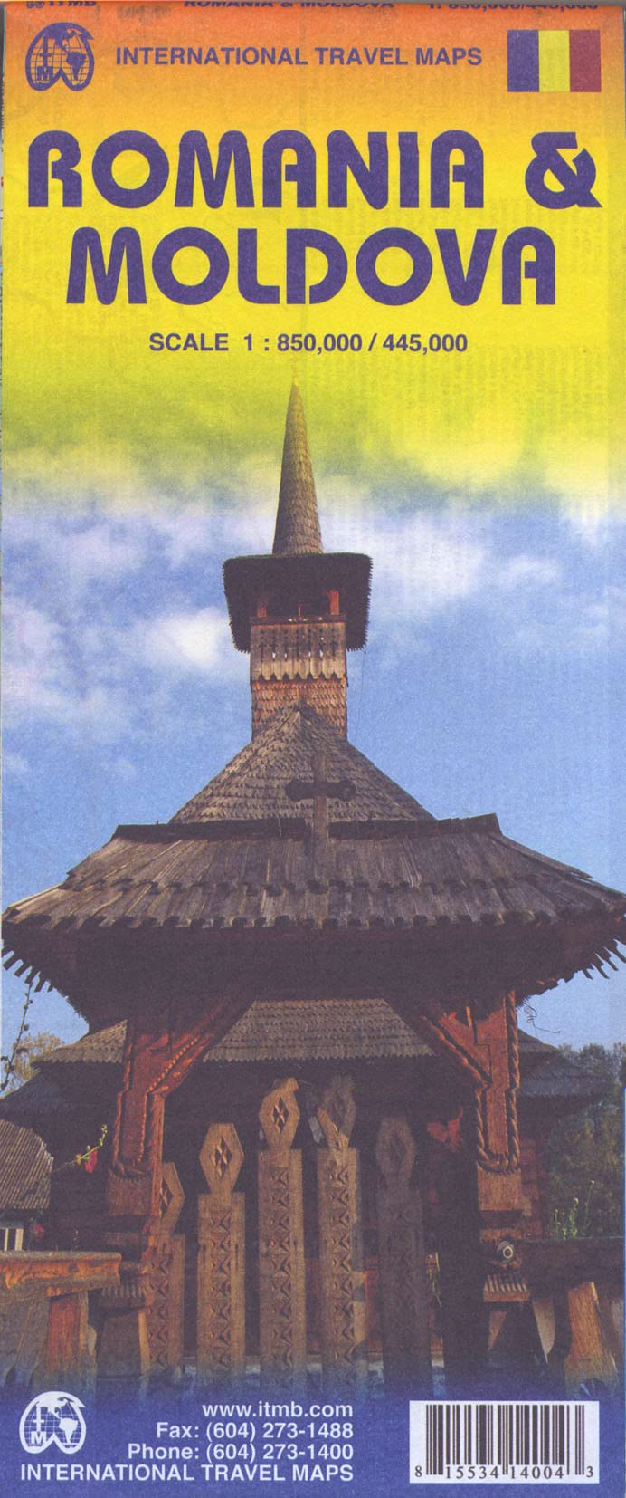 Romania & Moldova ITMB Map 1:850,000/445,000,New