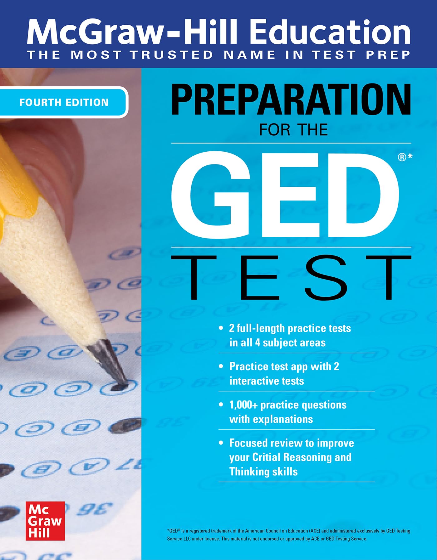 McGrawHill Education Preparation for the GED Test, Fourth Edition,Used