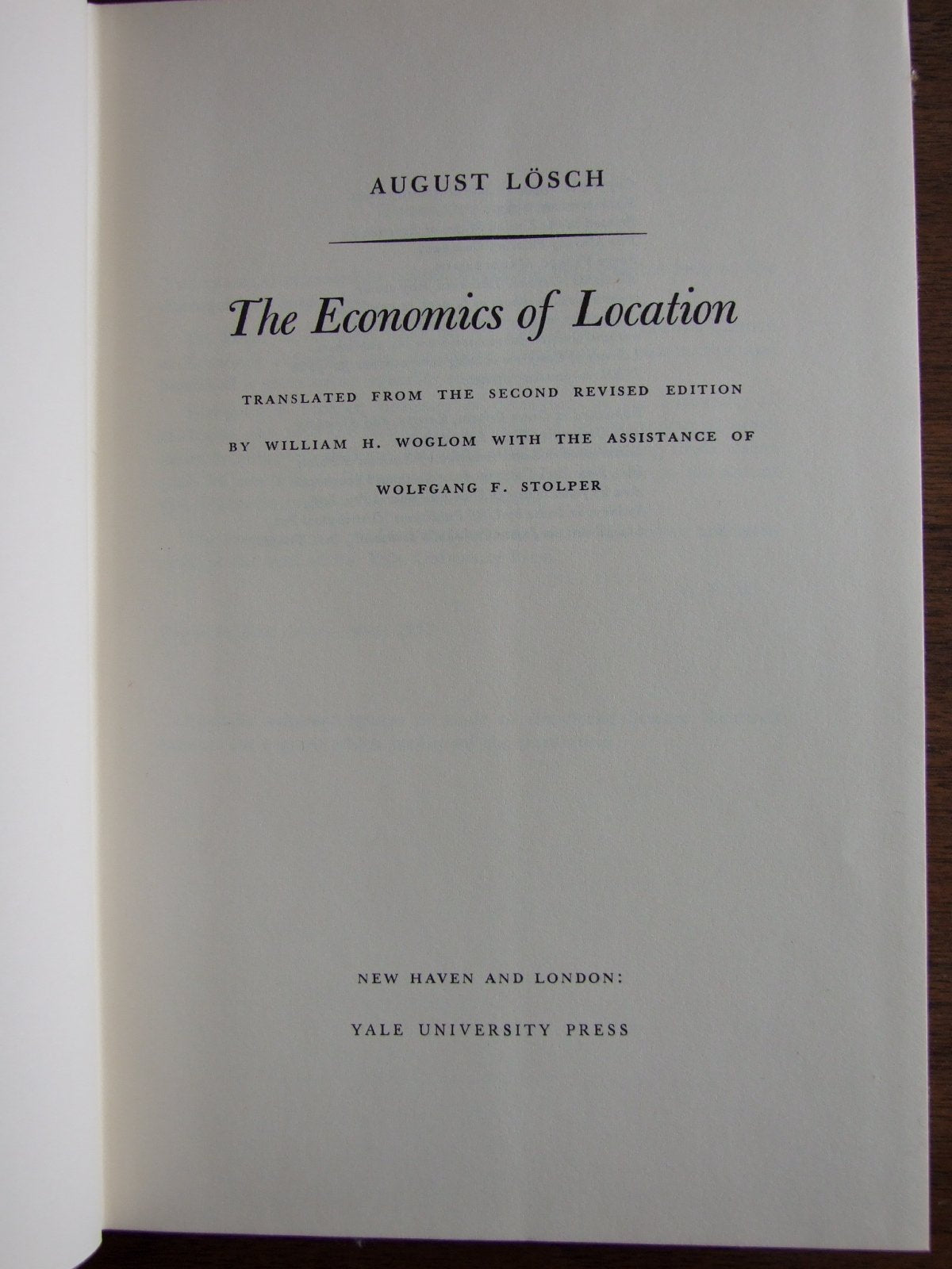 The Economics of Location,Used