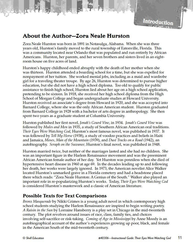 Their Eyes Were Watching God: An Instructional Guide for Literature  Novel Study Guide for High School Literature with Close Re,Used