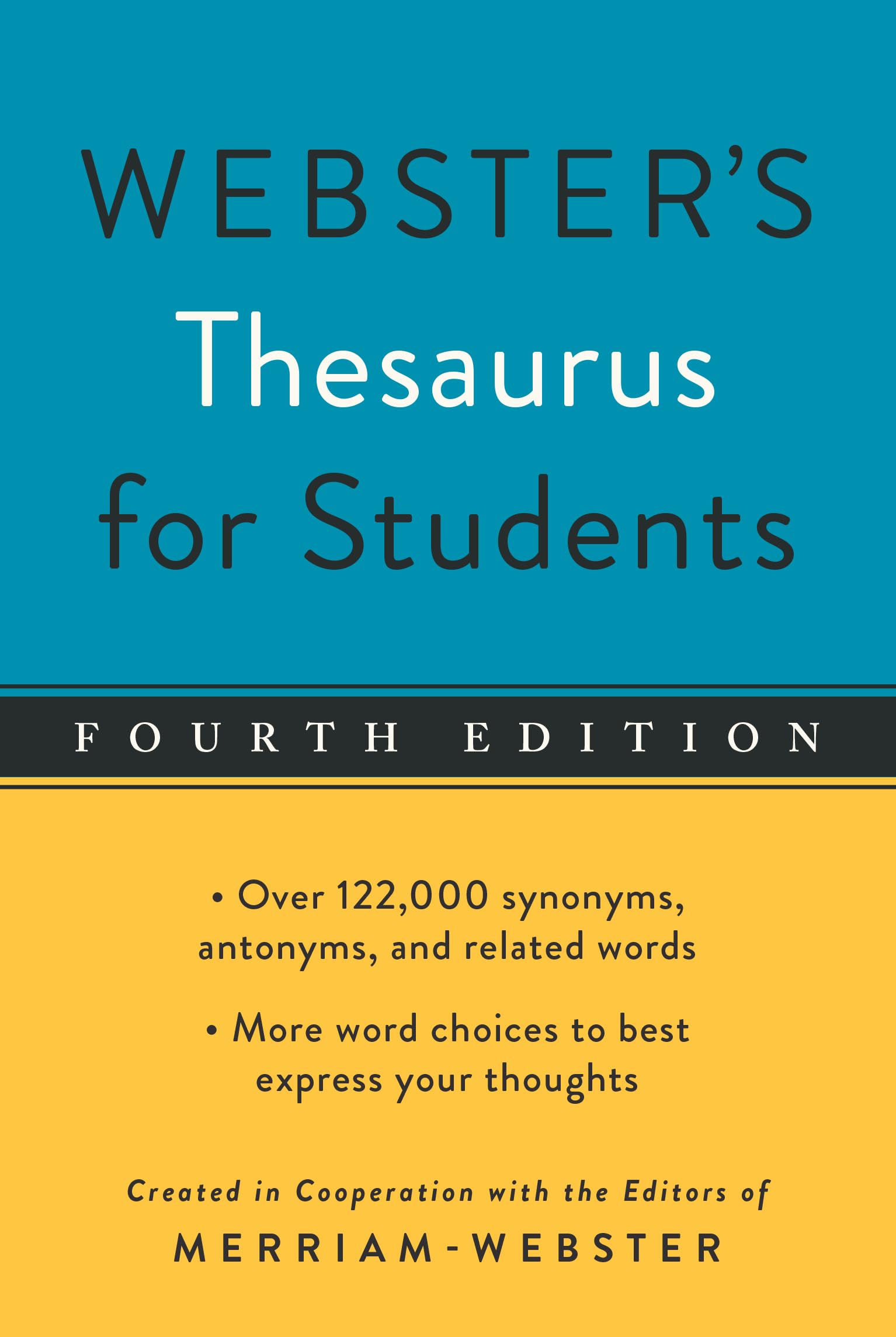 Webster's Thesaurus for Students, Fourth Edition, Newest Edition,Used