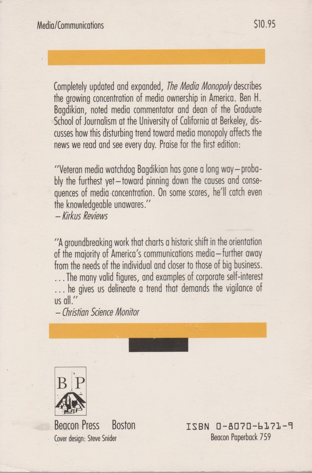 The media monopoly (Beacon paperback),Used
