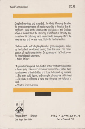 The media monopoly (Beacon paperback),Used
