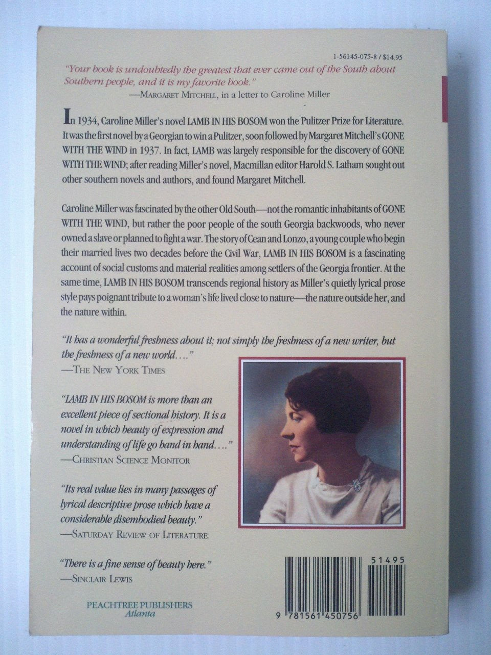 Lamb in His Bosom (Modern Southern Classics),Used