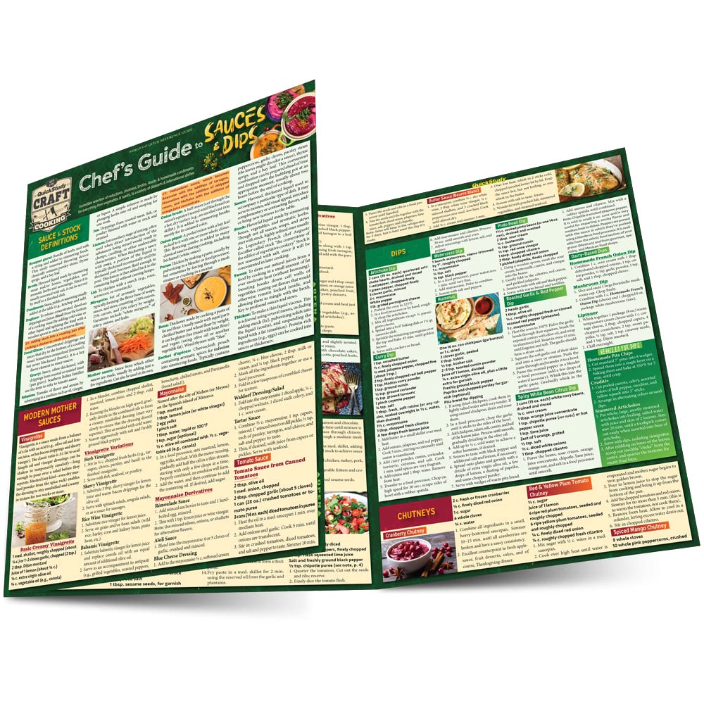 Chef'S Guide To Sauces & Dips: A Quickstudy Laminated Reference Guide (Quickstudy Craft)