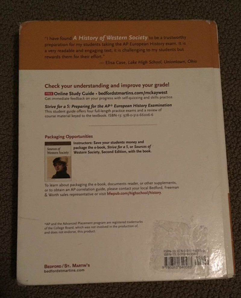 History of Western Society Since 1300 for Advanced Placement,Used