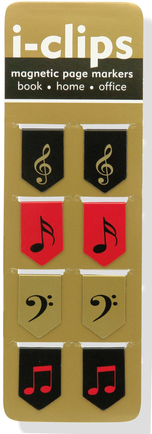 Music Iclips Magnetic Page Markers (Set Of 8 Magnetic Bookmarks) (English, Italian, German And French Edition),New