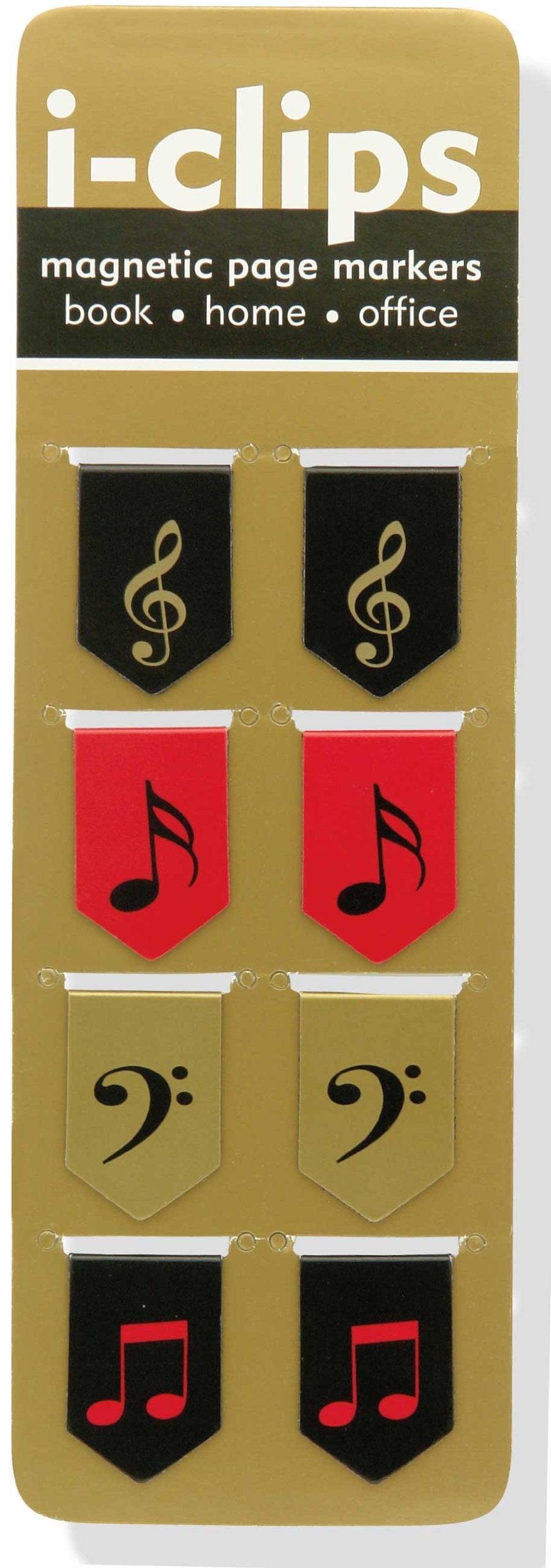 Music Iclips Magnetic Page Markers (Set Of 8 Magnetic Bookmarks) (English, Italian, German And French Edition),New