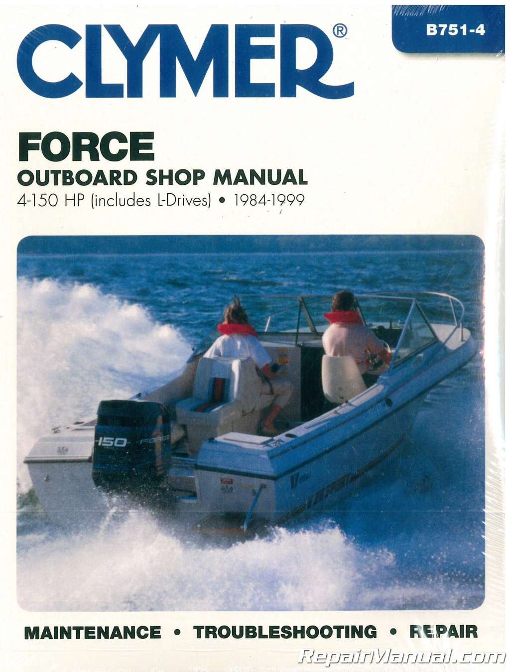 Clymer Force Outboard Shop Manual: 4150 HP, Includes Ldrives, 19841999 (CLYMER MARINE REPAIR),Used