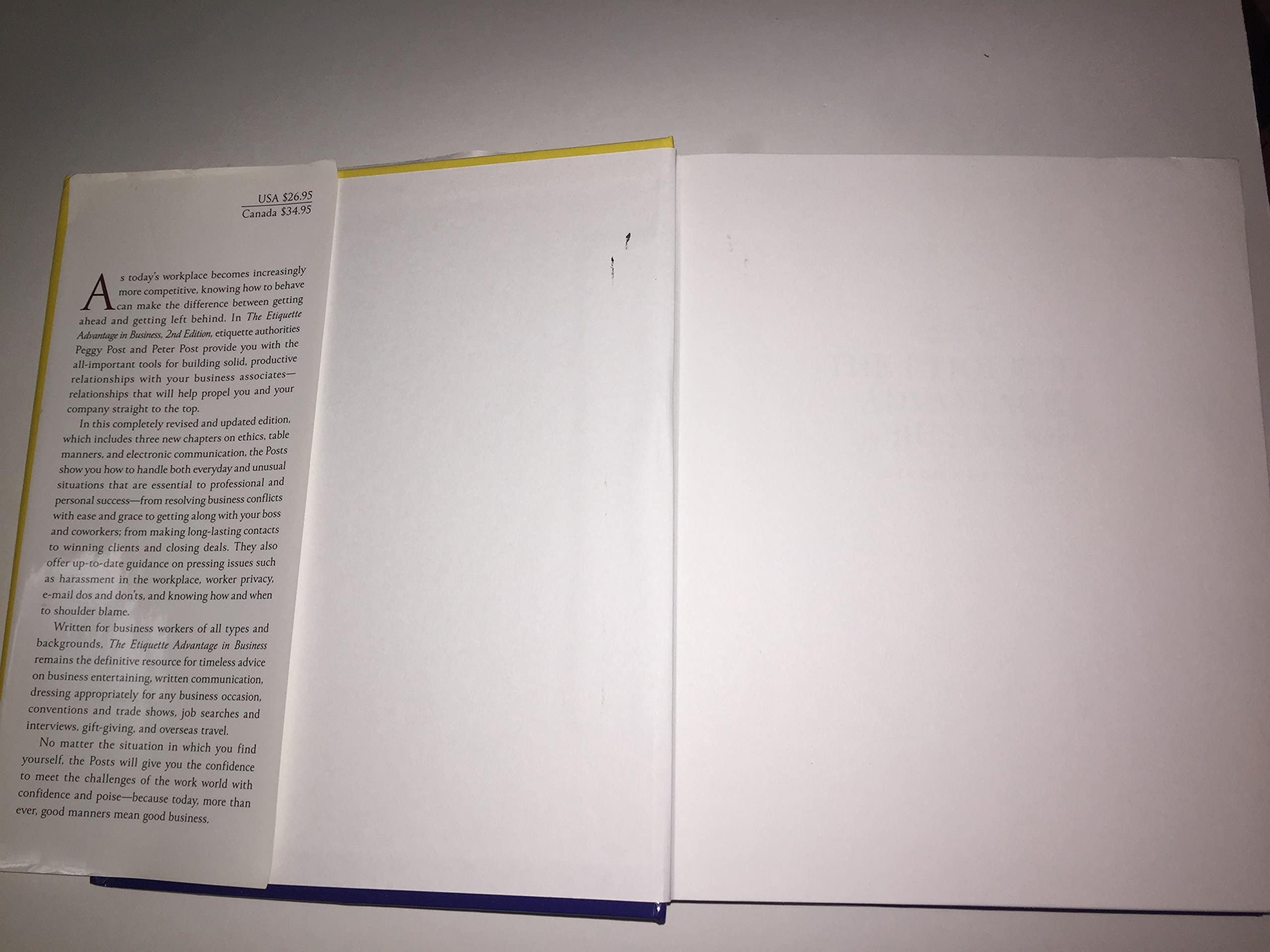 Emily Post's The Etiquette Advantage in Business: Personal Skills for Professional Success, Second Edition,Used