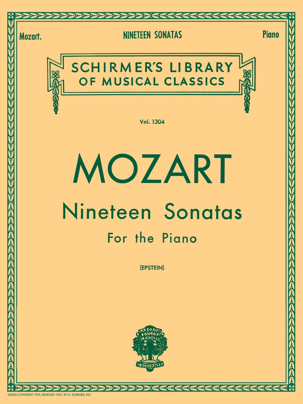 Mozart 19 Sonatas  Complete: Piano Solo (Schirmer's Library of Musical Classics, Vol. 1304),New