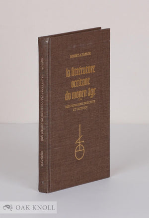 LA Litterature Occitane Du Moyen Age: Bibliographie Selective Et Critique,Used