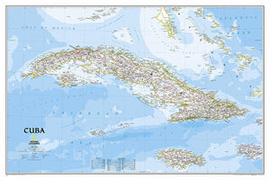 National Geographic Cuba Wall Map  Classic (Poster Size: 36 x 24 in) (National Geographic Reference Map),Used