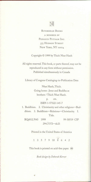 Going Home: Jesus And Buddha As Brothers,Used