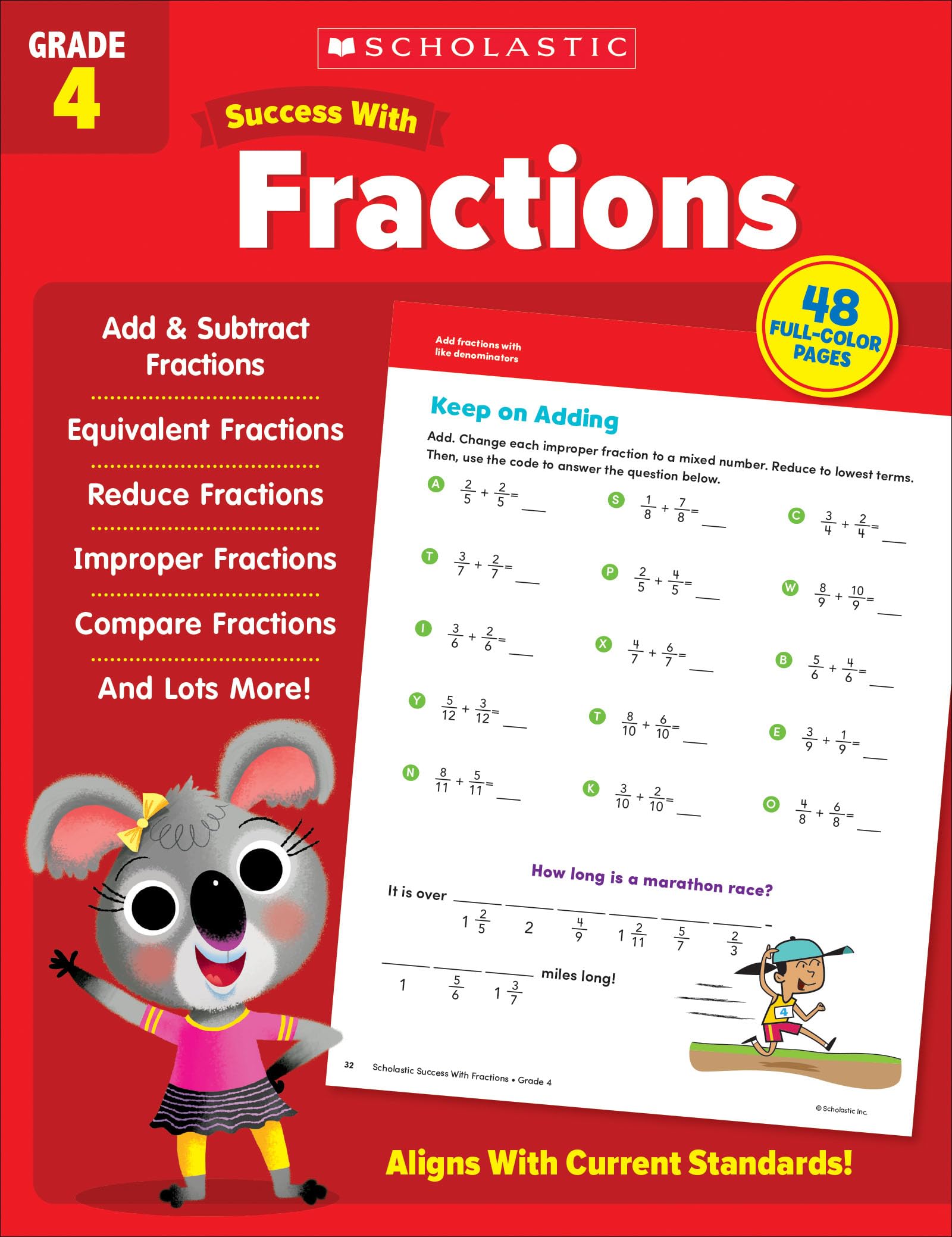 Scholastic Success with Fractions Grade 4 Workbook,Used