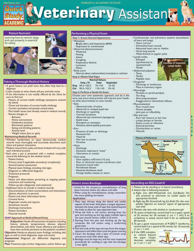Veterinary Assistant Quickstudy Laminated Reference Guide (Quickstudy Academic)