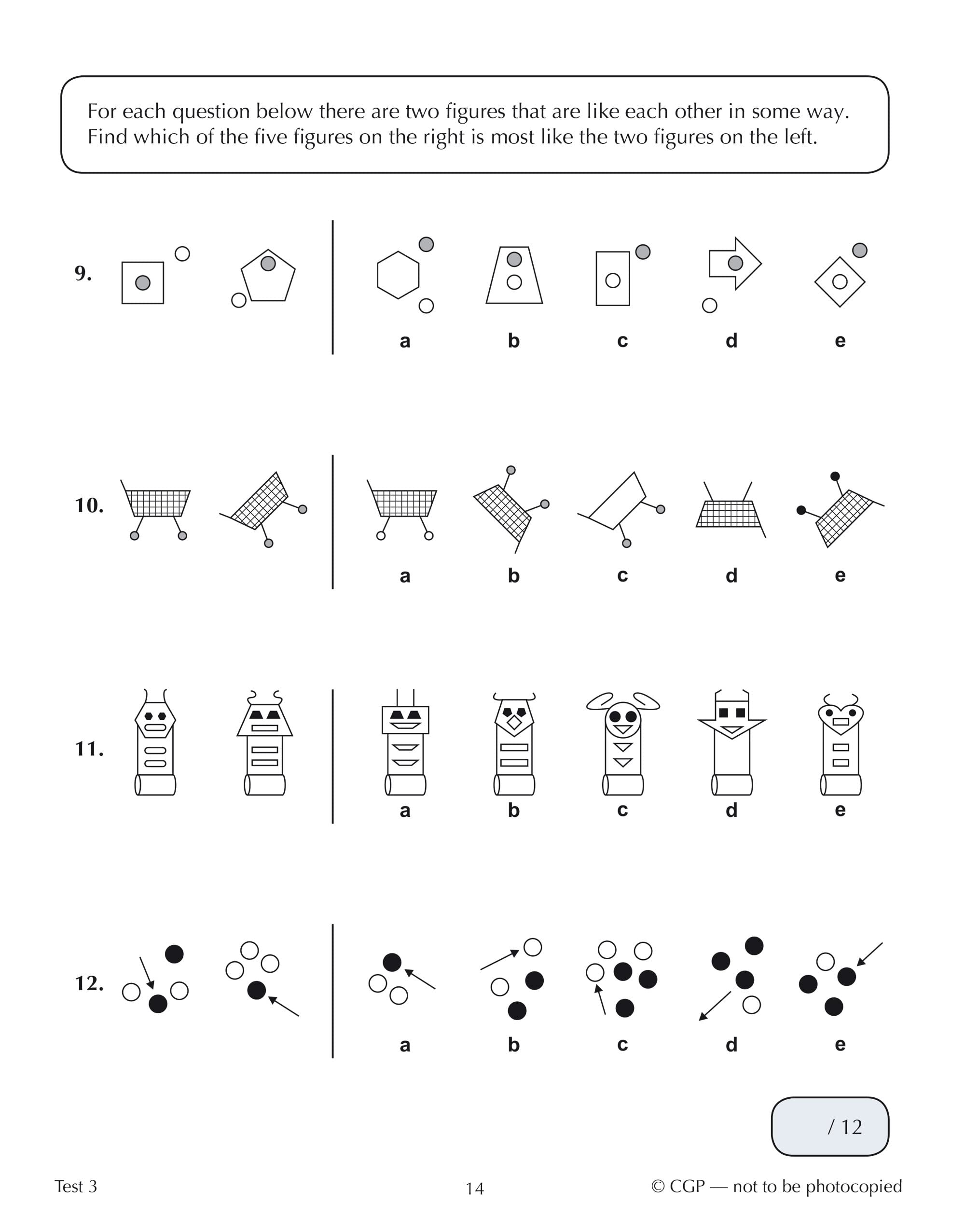 New 11+ GL 10Minute Tests: NonVerbal Reasoning  Ages 89 (with Online Edition) (CGP 11+ GL),Used
