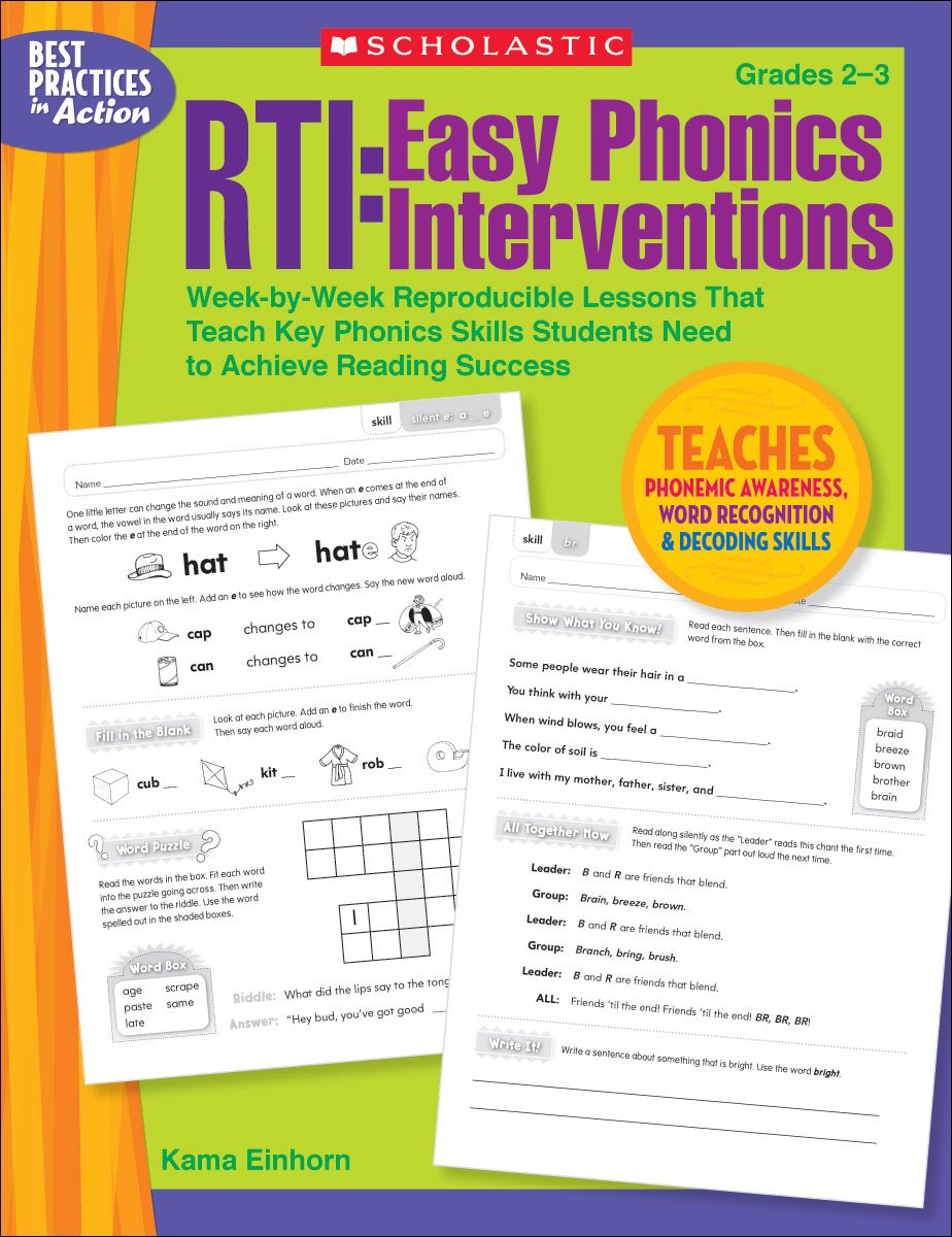 Rti: Easy Phonics Interventions: Weekbyweek Reproducible Lessons That Teach Key Phonics Skills Students Need To Achieve Readin,Used