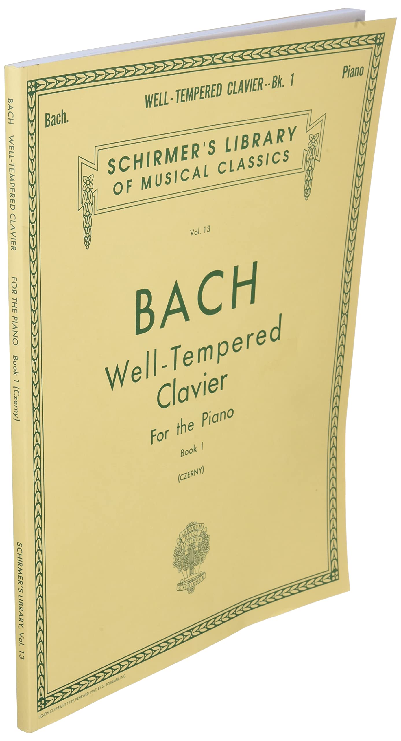 Well Tempered Clavier  Book 1 (Schirmer's Library of Musical Classics Vo. 13),New