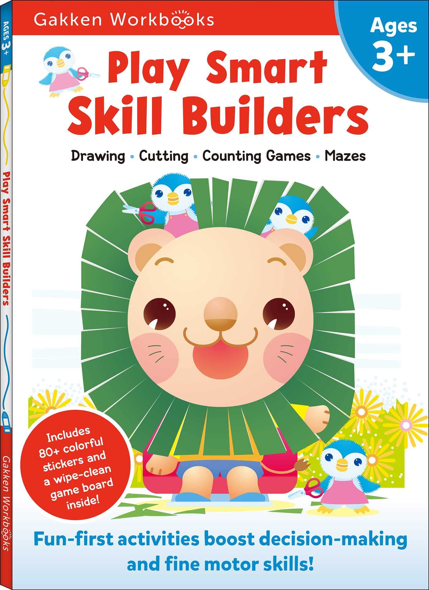 Play Smart Skill Builders Age 3+: Preschool Activity Workbook With Stickers For Toddlers Ages 3, 4, 5: Build Focus And Pencontr