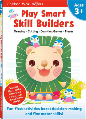 Play Smart Skill Builders Age 3+: Preschool Activity Workbook With Stickers For Toddlers Ages 3, 4, 5: Build Focus And Pencontr