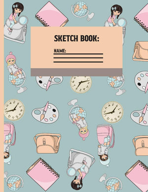Sketchbook: Baby Blue Back to school Sketch paper to draw and sketch in for Girls 120 pages (8.5 x 11 Inch).,Used