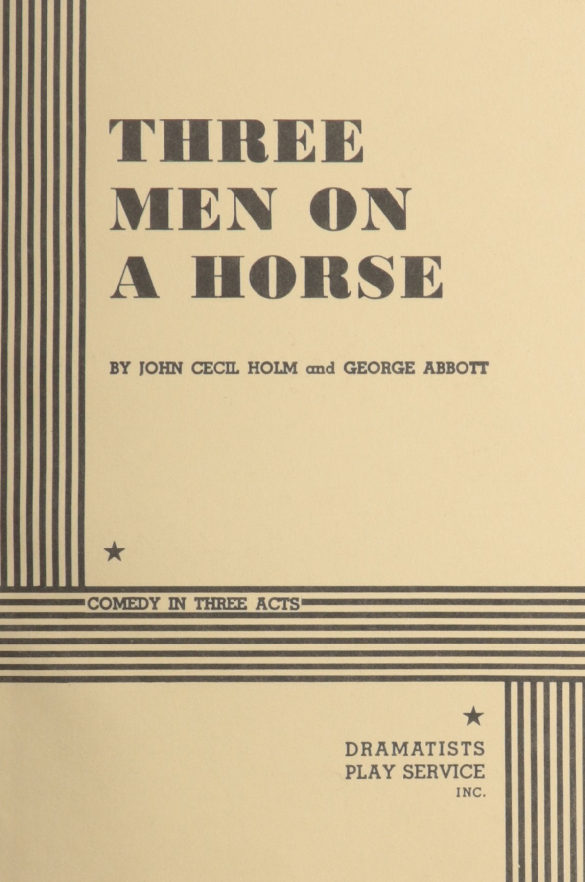 Three Men On A Horse.,Used