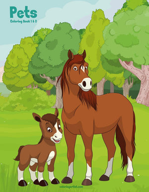 Pets Coloring Book 1 & 2,Used