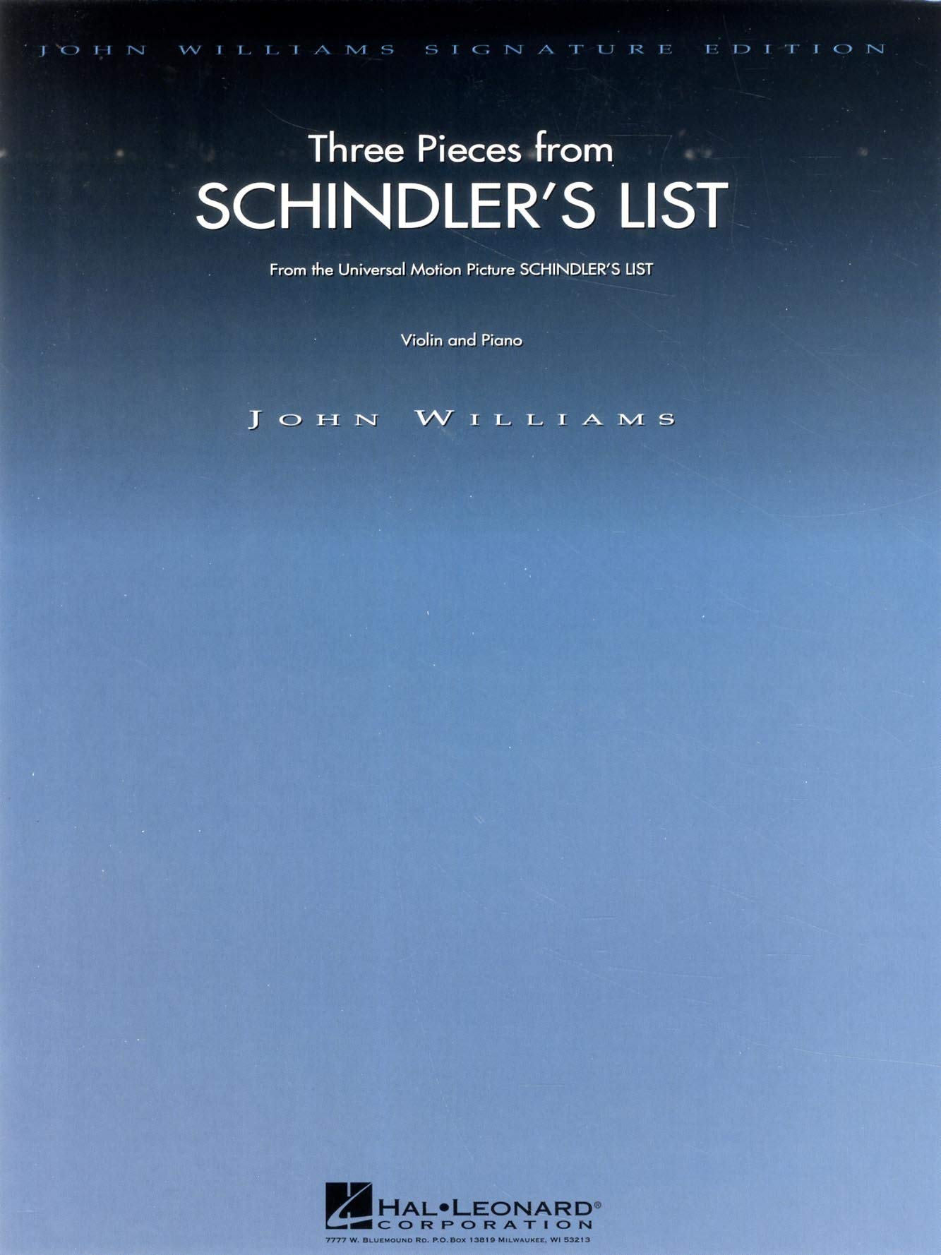 Three Pieces From Schindler'S List: Violin And Piano,Used