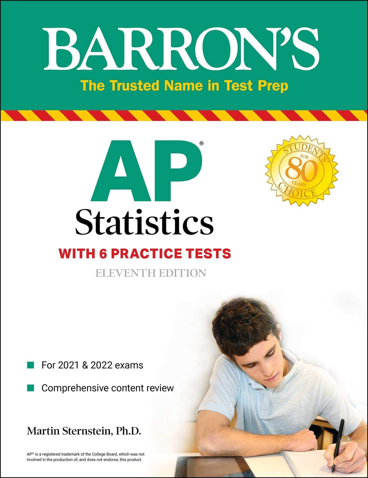 AP Statistics: With 6 Practice Tests (Barron's Test Prep),Used