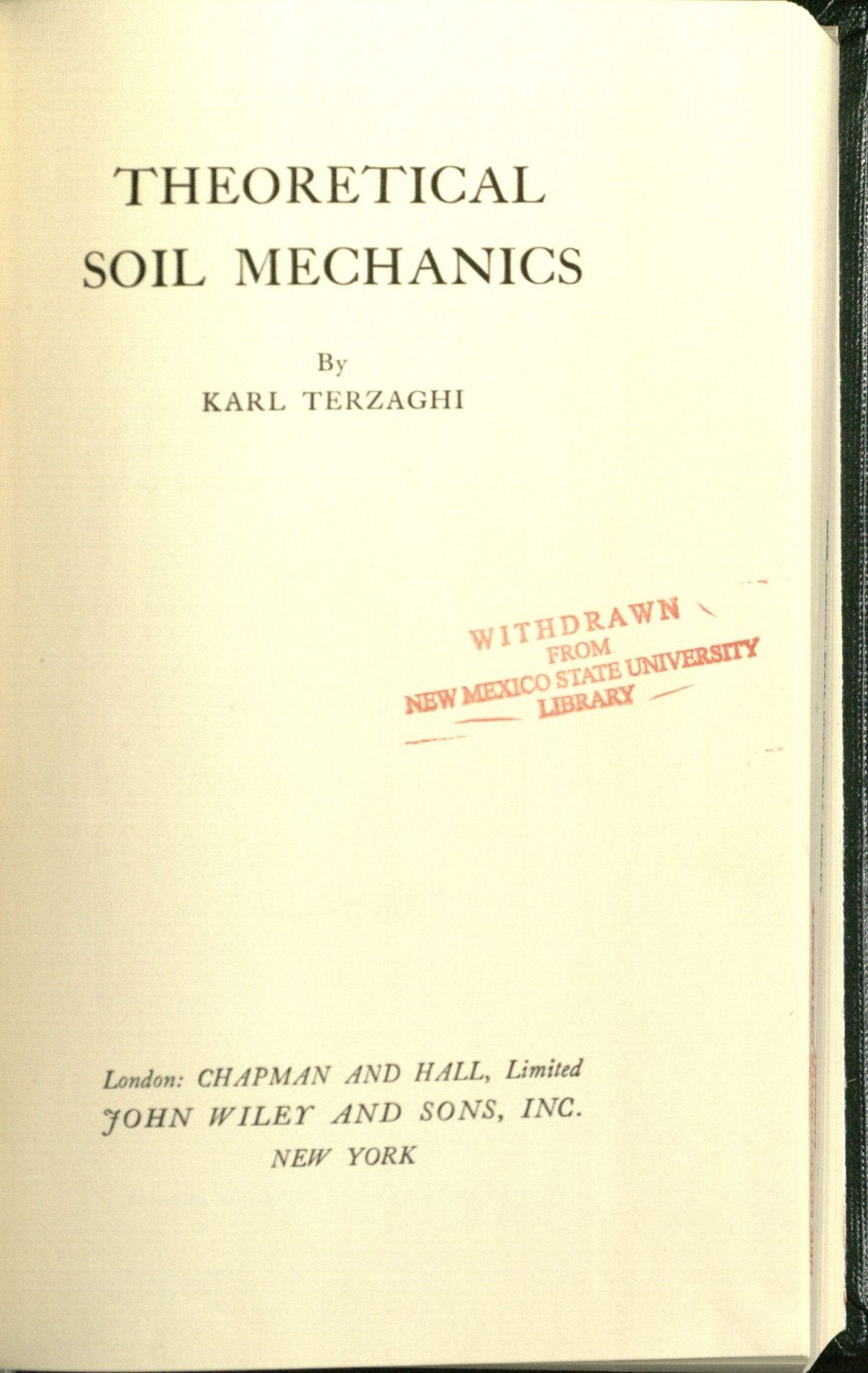 Theoretical Soil Mechanics,Used